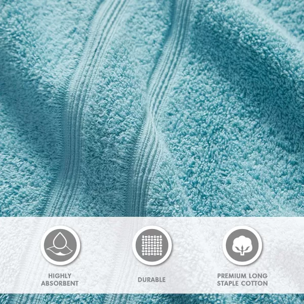 Comfort Spaces 100 Aegean Turkish Cotton Soft Bathroom Towel Set Luxury Hotel ampamp Spa Quality Highly Absorbent Quick Dry Include 2 for Shower 2 Hand ampamp 2 Face Wash MultiSizes Aqua 6 PieceAqua