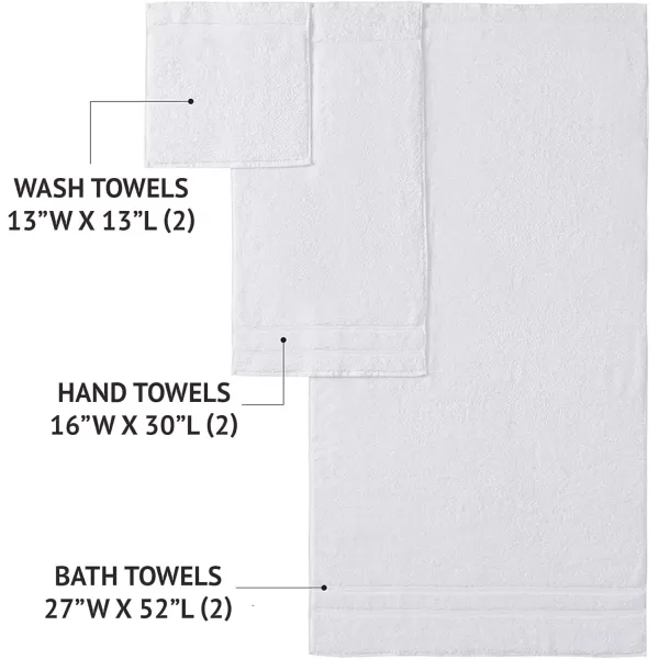 Comfort Spaces 100 Aegean Turkish Cotton Soft Bathroom Towel Set Luxury Hotel ampamp Spa Quality Highly Absorbent Quick Dry Include 2 for Shower 2 Hand ampamp 2 Face Wash MultiSizes Aqua 6 PieceGrey