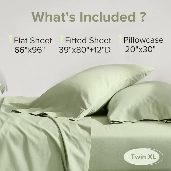 Comfort Spaces 100 Cotton Sheets Queen Breathable ampamp Soft Cotton Sheets Naturally Cool Cotton Bed Sheets with 14quot Elastic Pocket Fits up to 16quot Mattress All Seasons Sheet Set Sage Green 4 PieceSage Green