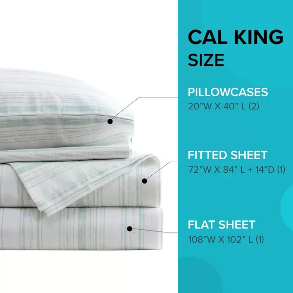 Comfort Spaces 100 Cotton Sheets Queen Breathable ampamp Soft Cotton Sheets Naturally Cool Cotton Bed Sheets with 14quot Elastic Pocket Fits up to 16quot Mattress All Seasons Sheet Set Sage Green 4 PieceGood Vibes