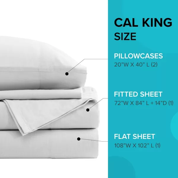 Comfort Spaces 100 Cotton Sheets Queen Breathable ampamp Soft Cotton Sheets Naturally Cool Cotton Bed Sheets with 14quot Elastic Pocket Fits up to 16quot Mattress All Seasons Sheet Set Sage Green 4 PieceWhite