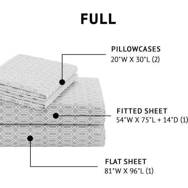 Comfort Spaces 100 Cotton Sheets Queen Breathable ampamp Soft Cotton Sheets Naturally Cool Cotton Bed Sheets with 14quot Elastic Pocket Fits up to 16quot Mattress All Seasons Sheet Set Sage Green 4 PieceDiamond Grey
