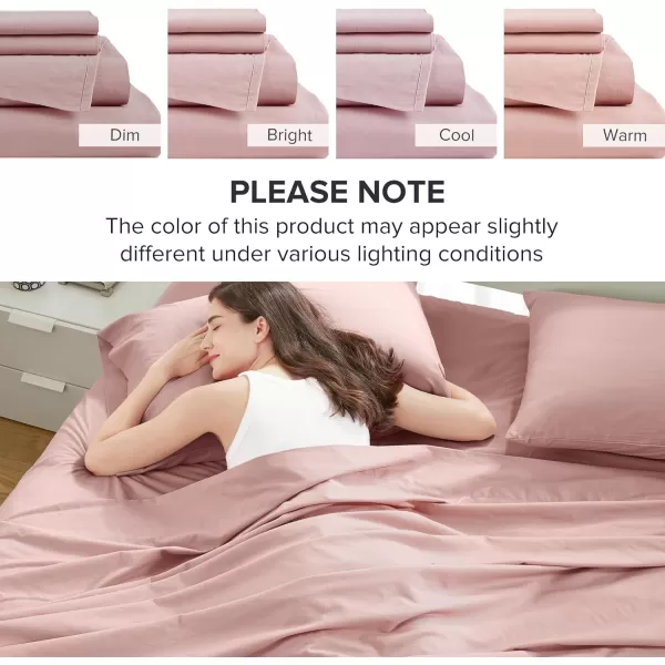 Comfort Spaces 100 Cotton Sheets Queen Breathable ampamp Soft Cotton Sheets Naturally Cool Cotton Bed Sheets with 14quot Elastic Pocket Fits up to 16quot Mattress All Seasons Sheet Set Sage Green 4 PiecePink