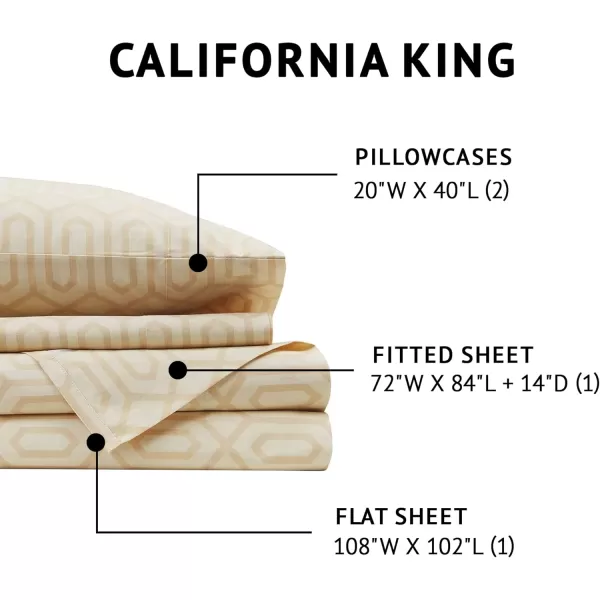 Comfort Spaces 100 Cotton Sheets Queen Breathable ampamp Soft Cotton Sheets Naturally Cool Cotton Bed Sheets with 14quot Elastic Pocket Fits up to 16quot Mattress All Seasons Sheet Set Sage Green 4 PieceDiamond Tan