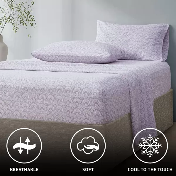 Comfort Spaces 100 Cotton Sheets Queen Breathable ampamp Soft Cotton Sheets Naturally Cool Cotton Bed Sheets with 14quot Elastic Pocket Fits up to 16quot Mattress All Seasons Sheet Set Sage Green 4 PieceTabitha Purple