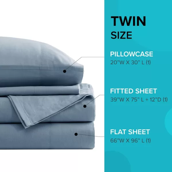 Comfort Spaces 100 Cotton Sheets Queen Breathable ampamp Soft Cotton Sheets Naturally Cool Cotton Bed Sheets with 14quot Elastic Pocket Fits up to 16quot Mattress All Seasons Sheet Set Sage Green 4 PieceBlue