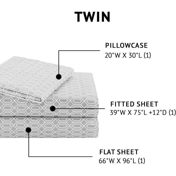 Comfort Spaces 100 Cotton Sheets Queen Breathable ampamp Soft Cotton Sheets Naturally Cool Cotton Bed Sheets with 14quot Elastic Pocket Fits up to 16quot Mattress All Seasons Sheet Set Sage Green 4 PieceDiamond Grey