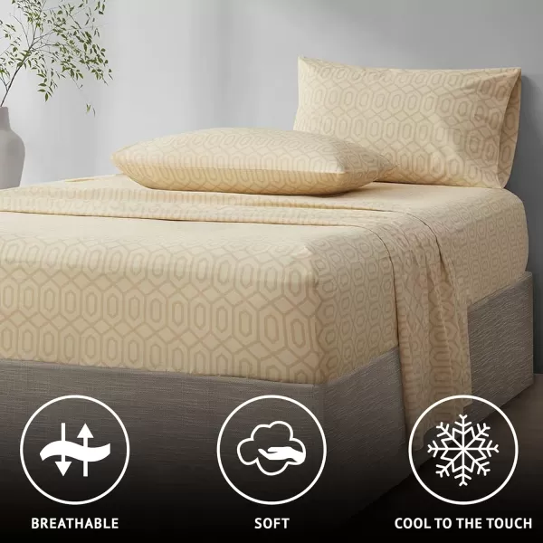 Comfort Spaces 100 Cotton Sheets Queen Breathable ampamp Soft Cotton Sheets Naturally Cool Cotton Bed Sheets with 14quot Elastic Pocket Fits up to 16quot Mattress All Seasons Sheet Set Sage Green 4 PieceDiamond Tan
