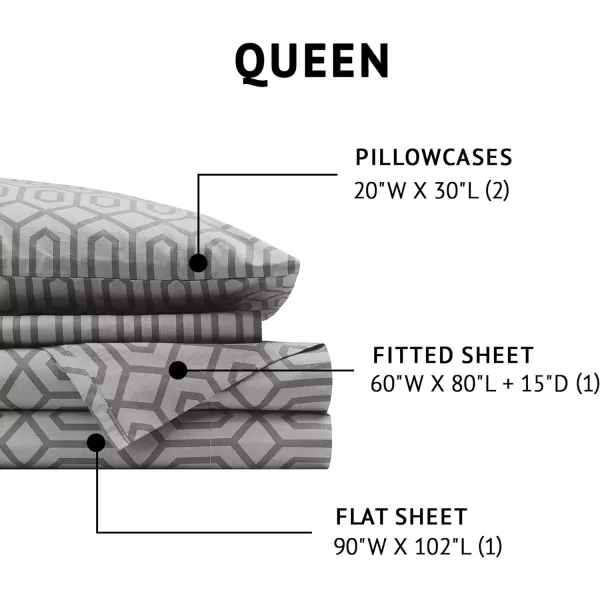 Comfort Spaces 100 Cotton Sheets Queen Breathable ampamp Soft Cotton Sheets Naturally Cool Cotton Bed Sheets with 14quot Elastic Pocket Fits up to 16quot Mattress All Seasons Sheet Set Sage Green 4 PieceDiamond Sliver