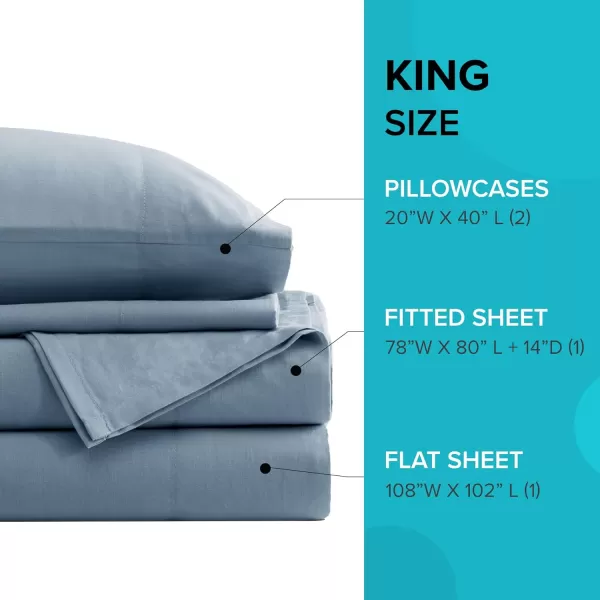 Comfort Spaces 100 Cotton Sheets Queen Breathable ampamp Soft Cotton Sheets Naturally Cool Cotton Bed Sheets with 14quot Elastic Pocket Fits up to 16quot Mattress All Seasons Sheet Set Sage Green 4 PieceBlue