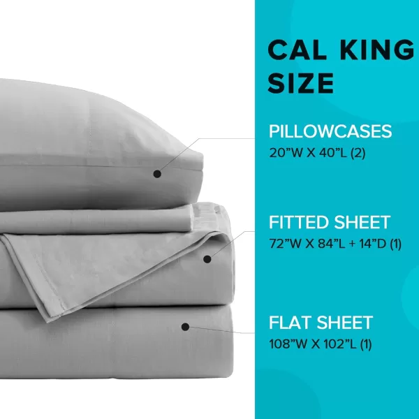 Comfort Spaces 100 Cotton Sheets Queen Breathable ampamp Soft Cotton Sheets Naturally Cool Cotton Bed Sheets with 14quot Elastic Pocket Fits up to 16quot Mattress All Seasons Sheet Set Sage Green 4 PieceGrey