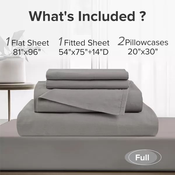 Comfort Spaces 100 Cotton Sheets Queen Breathable ampamp Soft Cotton Sheets Naturally Cool Cotton Bed Sheets with 14quot Elastic Pocket Fits up to 16quot Mattress All Seasons Sheet Set Sage Green 4 PieceDark Gray