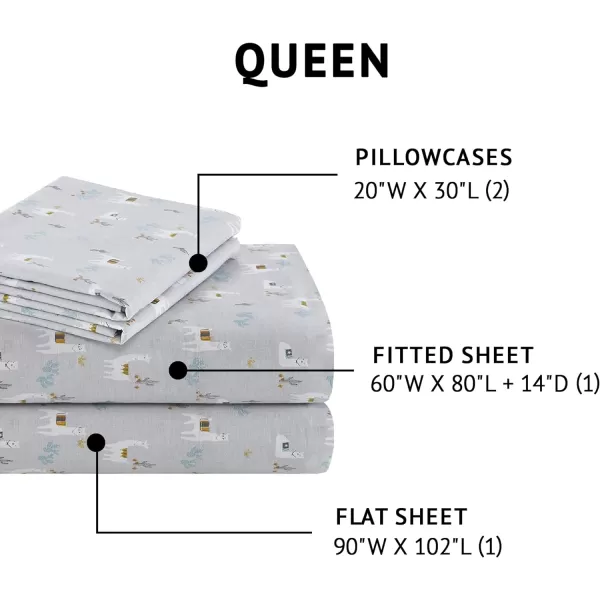 Comfort Spaces 100 Cotton Sheets Queen Breathable ampamp Soft Cotton Sheets Naturally Cool Cotton Bed Sheets with 14quot Elastic Pocket Fits up to 16quot Mattress All Seasons Sheet Set Sage Green 4 PieceLama Multi
