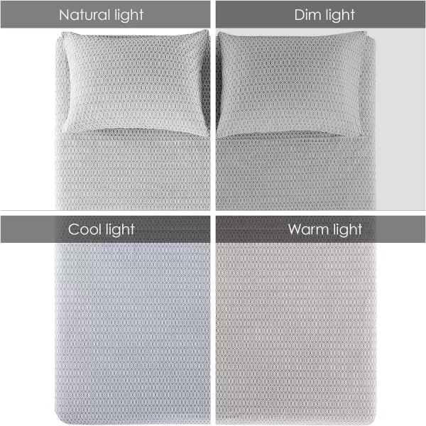 Comfort Spaces 100 Cotton Sheets Queen Breathable ampamp Soft Cotton Sheets Naturally Cool Cotton Bed Sheets with 14quot Elastic Pocket Fits up to 16quot Mattress All Seasons Sheet Set Sage Green 4 PieceDiamond Grey