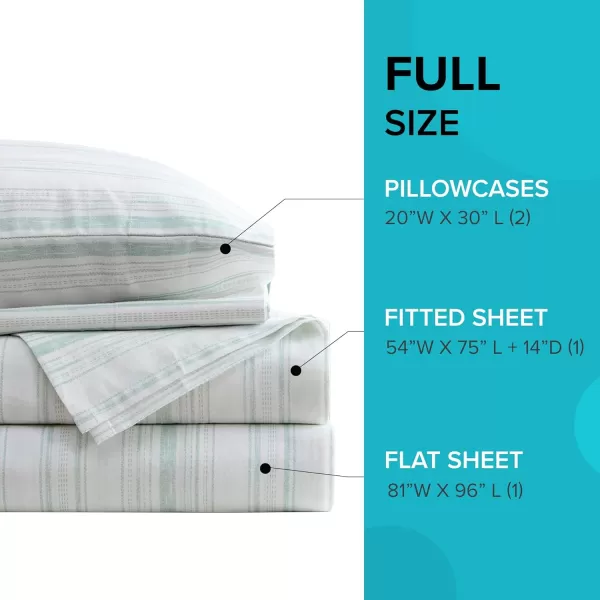 Comfort Spaces 100 Cotton Sheets Queen Breathable ampamp Soft Cotton Sheets Naturally Cool Cotton Bed Sheets with 14quot Elastic Pocket Fits up to 16quot Mattress All Seasons Sheet Set Sage Green 4 PieceGood Vibes