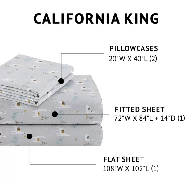 Comfort Spaces 100 Cotton Sheets Queen Breathable ampamp Soft Cotton Sheets Naturally Cool Cotton Bed Sheets with 14quot Elastic Pocket Fits up to 16quot Mattress All Seasons Sheet Set Sage Green 4 PieceLama Multi