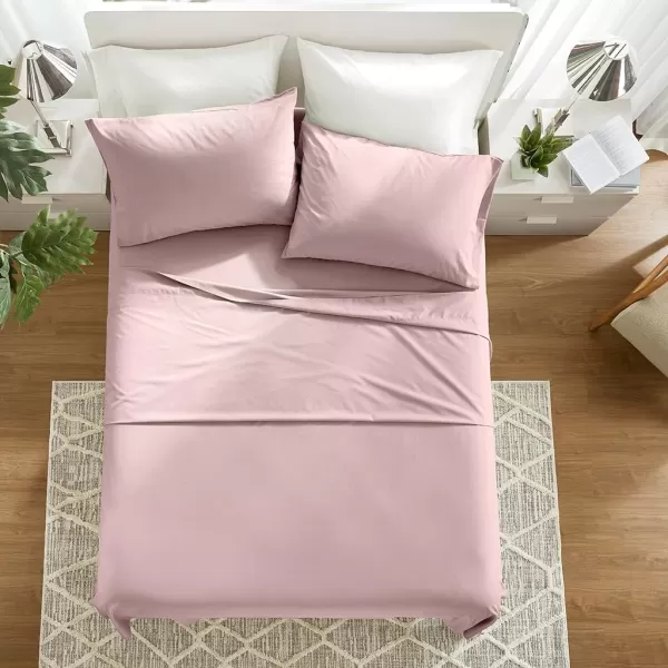Comfort Spaces 100 Cotton Sheets Queen Breathable ampamp Soft Cotton Sheets Naturally Cool Cotton Bed Sheets with 14quot Elastic Pocket Fits up to 16quot Mattress All Seasons Sheet Set Sage Green 4 PiecePink