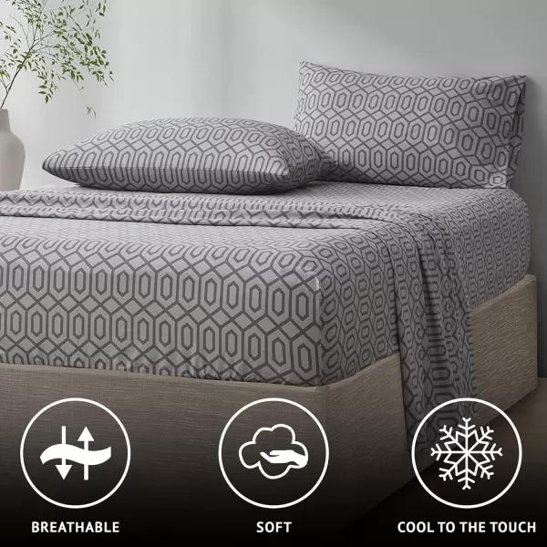 Comfort Spaces 100 Cotton Sheets Queen Breathable ampamp Soft Cotton Sheets Naturally Cool Cotton Bed Sheets with 14quot Elastic Pocket Fits up to 16quot Mattress All Seasons Sheet Set Sage Green 4 PieceDiamond Sliver