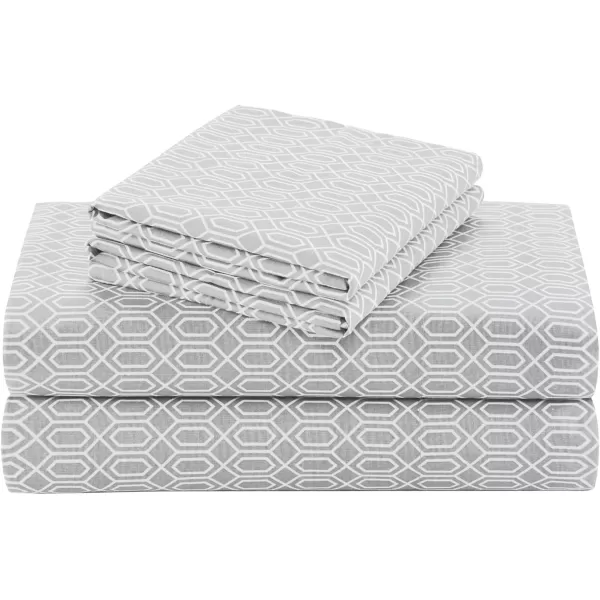 Comfort Spaces 100 Cotton Sheets Queen Breathable ampamp Soft Cotton Sheets Naturally Cool Cotton Bed Sheets with 14quot Elastic Pocket Fits up to 16quot Mattress All Seasons Sheet Set Sage Green 4 PieceDiamond Grey