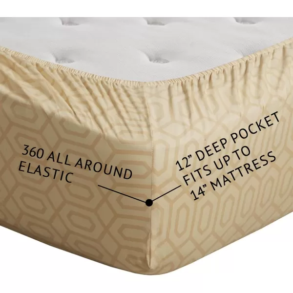 Comfort Spaces 100 Cotton Sheets Queen Breathable ampamp Soft Cotton Sheets Naturally Cool Cotton Bed Sheets with 14quot Elastic Pocket Fits up to 16quot Mattress All Seasons Sheet Set Sage Green 4 PieceDiamond Tan