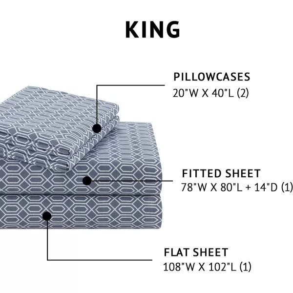 Comfort Spaces 100 Cotton Sheets Queen Breathable ampamp Soft Cotton Sheets Naturally Cool Cotton Bed Sheets with 14quot Elastic Pocket Fits up to 16quot Mattress All Seasons Sheet Set Sage Green 4 PieceDiamond Blue