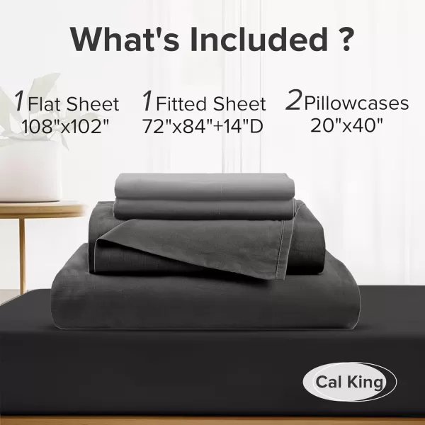 Comfort Spaces 100 Cotton Sheets Queen Breathable ampamp Soft Cotton Sheets Naturally Cool Cotton Bed Sheets with 14quot Elastic Pocket Fits up to 16quot Mattress All Seasons Sheet Set Sage Green 4 PieceBlack