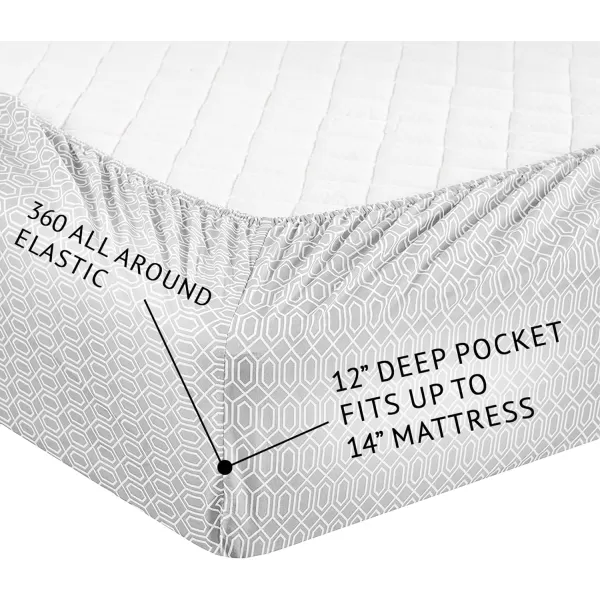 Comfort Spaces 100 Cotton Sheets Queen Breathable ampamp Soft Cotton Sheets Naturally Cool Cotton Bed Sheets with 14quot Elastic Pocket Fits up to 16quot Mattress All Seasons Sheet Set Sage Green 4 PieceDiamond Grey