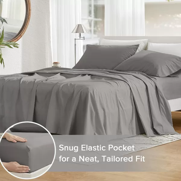 Comfort Spaces 100 Cotton Sheets Queen Breathable ampamp Soft Cotton Sheets Naturally Cool Cotton Bed Sheets with 14quot Elastic Pocket Fits up to 16quot Mattress All Seasons Sheet Set Sage Green 4 PieceDark Gray