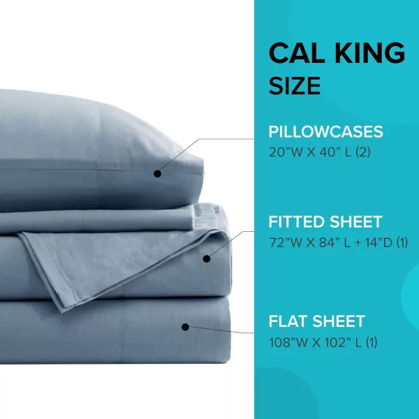 Comfort Spaces 100 Cotton Sheets Queen Breathable ampamp Soft Cotton Sheets Naturally Cool Cotton Bed Sheets with 14quot Elastic Pocket Fits up to 16quot Mattress All Seasons Sheet Set Sage Green 4 PieceBlue