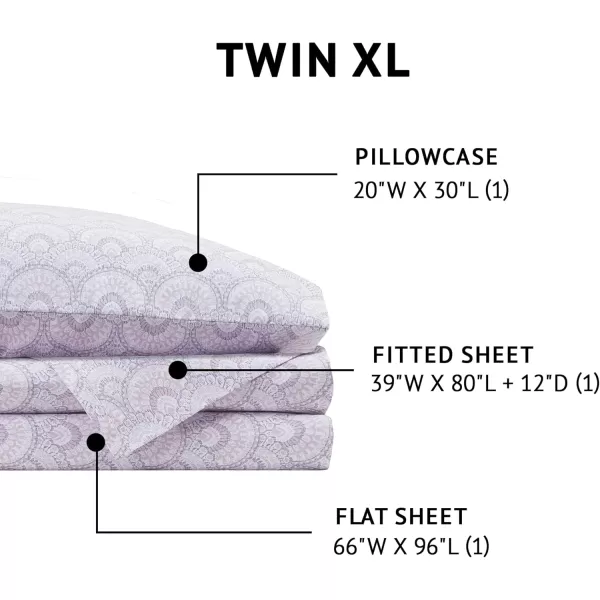 Comfort Spaces 100 Cotton Sheets Queen Breathable ampamp Soft Cotton Sheets Naturally Cool Cotton Bed Sheets with 14quot Elastic Pocket Fits up to 16quot Mattress All Seasons Sheet Set Sage Green 4 PieceTabitha Purple