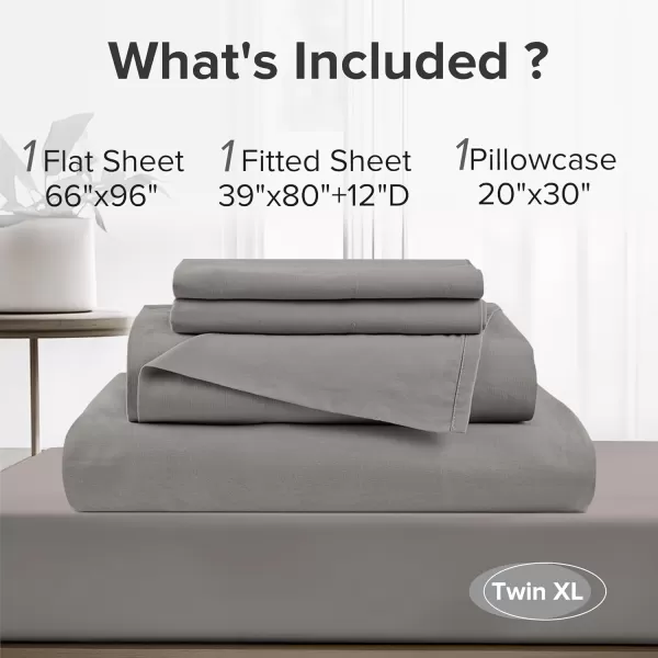 Comfort Spaces 100 Cotton Sheets Queen Breathable ampamp Soft Cotton Sheets Naturally Cool Cotton Bed Sheets with 14quot Elastic Pocket Fits up to 16quot Mattress All Seasons Sheet Set Sage Green 4 PieceDark Gray