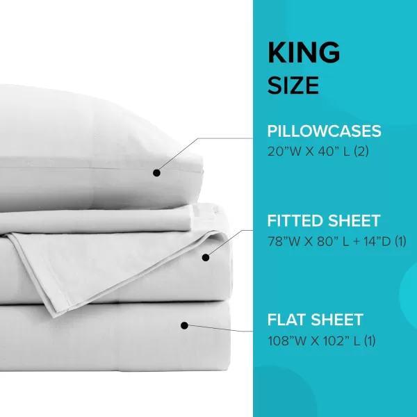 Comfort Spaces 100 Cotton Sheets Queen Breathable ampamp Soft Cotton Sheets Naturally Cool Cotton Bed Sheets with 14quot Elastic Pocket Fits up to 16quot Mattress All Seasons Sheet Set Sage Green 4 PieceWhite