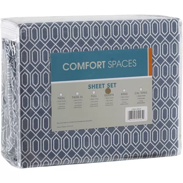 Comfort Spaces 100 Cotton Sheets Queen Breathable ampamp Soft Cotton Sheets Naturally Cool Cotton Bed Sheets with 14quot Elastic Pocket Fits up to 16quot Mattress All Seasons Sheet Set Sage Green 4 PieceDiamond Blue
