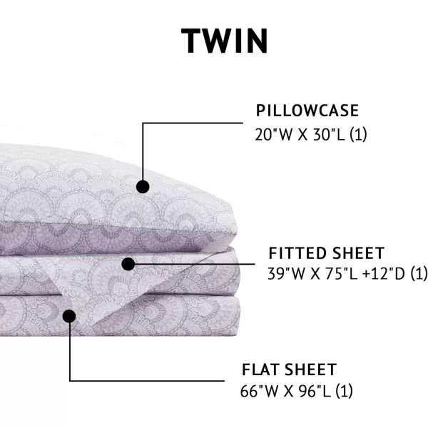 Comfort Spaces 100 Cotton Sheets Queen Breathable ampamp Soft Cotton Sheets Naturally Cool Cotton Bed Sheets with 14quot Elastic Pocket Fits up to 16quot Mattress All Seasons Sheet Set Sage Green 4 PieceTabitha Purple