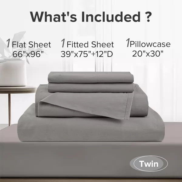 Comfort Spaces 100 Cotton Sheets Queen Breathable ampamp Soft Cotton Sheets Naturally Cool Cotton Bed Sheets with 14quot Elastic Pocket Fits up to 16quot Mattress All Seasons Sheet Set Sage Green 4 PieceDark Gray