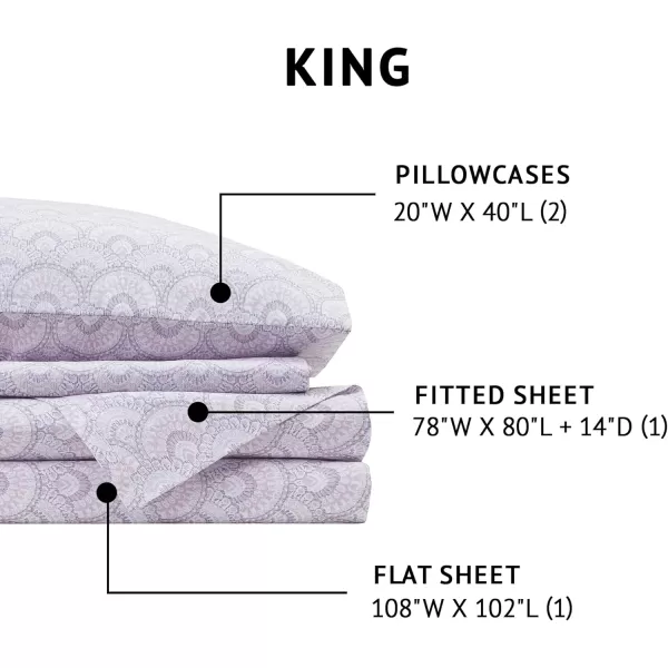 Comfort Spaces 100 Cotton Sheets Queen Breathable ampamp Soft Cotton Sheets Naturally Cool Cotton Bed Sheets with 14quot Elastic Pocket Fits up to 16quot Mattress All Seasons Sheet Set Sage Green 4 PieceTabitha Purple