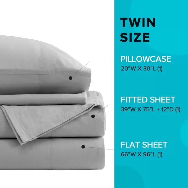 Comfort Spaces 100 Cotton Sheets Queen Breathable ampamp Soft Cotton Sheets Naturally Cool Cotton Bed Sheets with 14quot Elastic Pocket Fits up to 16quot Mattress All Seasons Sheet Set Sage Green 4 PieceGrey