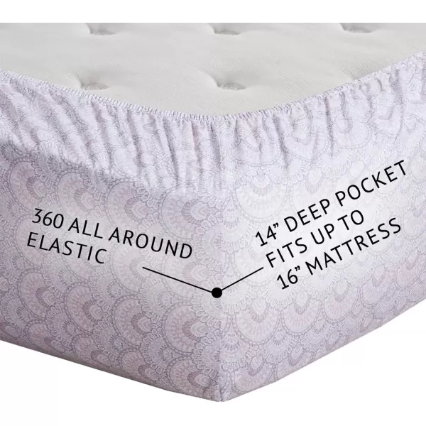 Comfort Spaces 100 Cotton Sheets Queen Breathable ampamp Soft Cotton Sheets Naturally Cool Cotton Bed Sheets with 14quot Elastic Pocket Fits up to 16quot Mattress All Seasons Sheet Set Sage Green 4 PieceTabitha Purple