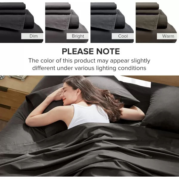 Comfort Spaces 100 Cotton Sheets Queen Breathable ampamp Soft Cotton Sheets Naturally Cool Cotton Bed Sheets with 14quot Elastic Pocket Fits up to 16quot Mattress All Seasons Sheet Set Sage Green 4 PieceBlack