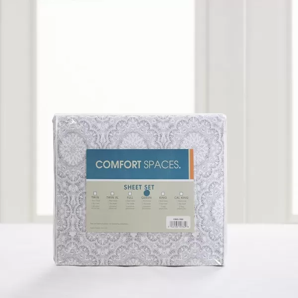 Comfort Spaces 100 Cotton Sheets Queen Breathable ampamp Soft Cotton Sheets Naturally Cool Cotton Bed Sheets with 14quot Elastic Pocket Fits up to 16quot Mattress All Seasons Sheet Set Sage Green 4 PieceAdelia Gray