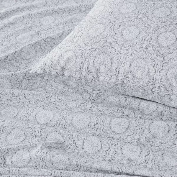 Comfort Spaces 100 Cotton Sheets Queen Breathable ampamp Soft Cotton Sheets Naturally Cool Cotton Bed Sheets with 14quot Elastic Pocket Fits up to 16quot Mattress All Seasons Sheet Set Sage Green 4 PieceAdelia Gray