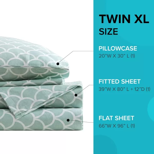 Comfort Spaces 100 Cotton Sheets Queen Breathable ampamp Soft Cotton Sheets Naturally Cool Cotton Bed Sheets with 14quot Elastic Pocket Fits up to 16quot Mattress All Seasons Sheet Set Sage Green 4 PieceScales