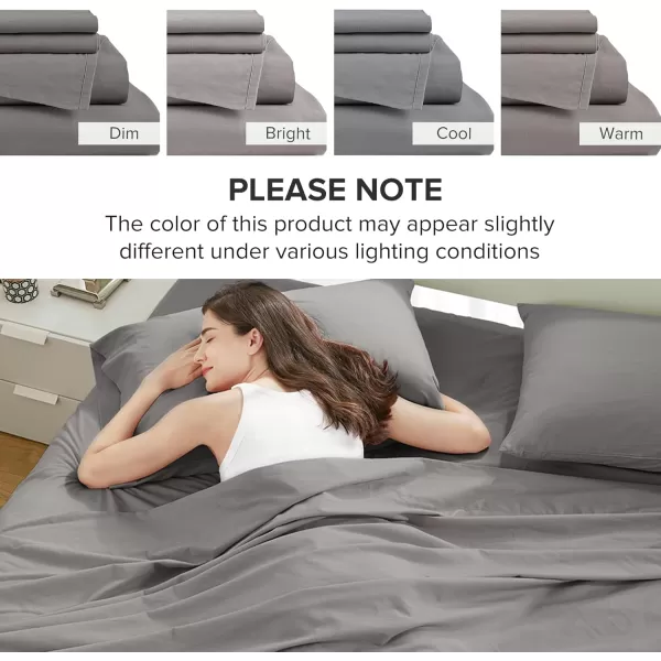 Comfort Spaces 100 Cotton Sheets Queen Breathable ampamp Soft Cotton Sheets Naturally Cool Cotton Bed Sheets with 14quot Elastic Pocket Fits up to 16quot Mattress All Seasons Sheet Set Sage Green 4 PieceDark Gray