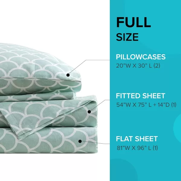 Comfort Spaces 100 Cotton Sheets Queen Breathable ampamp Soft Cotton Sheets Naturally Cool Cotton Bed Sheets with 14quot Elastic Pocket Fits up to 16quot Mattress All Seasons Sheet Set Sage Green 4 PieceScales