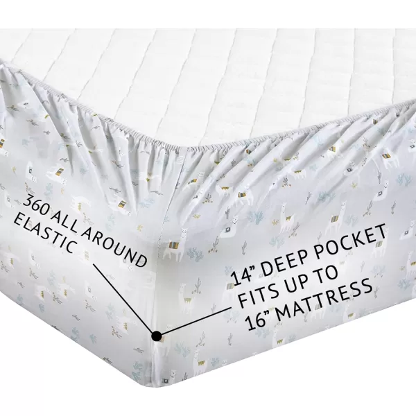 Comfort Spaces 100 Cotton Sheets Queen Breathable ampamp Soft Cotton Sheets Naturally Cool Cotton Bed Sheets with 14quot Elastic Pocket Fits up to 16quot Mattress All Seasons Sheet Set Sage Green 4 PieceLama Multi