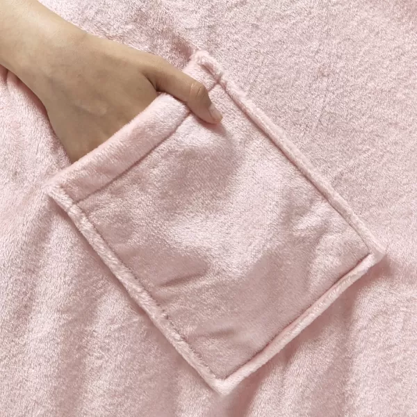 Comfort Spaces Angel Wrap Hooded Wearable Blanket Throw Ultra Soft Giftable Plush To Sherpa Poncho Blanket Wrap With Pockets Cozy and Warm Shawl Gift for Her 58quotx72quot TealBlush