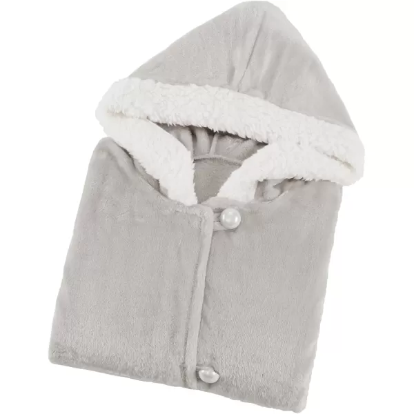 Comfort Spaces Angel Wrap Hooded Wearable Blanket Throw Ultra Soft Giftable Plush To Sherpa Poncho Blanket Wrap With Pockets Cozy and Warm Shawl Gift for Her 58quotx72quot TealGrey