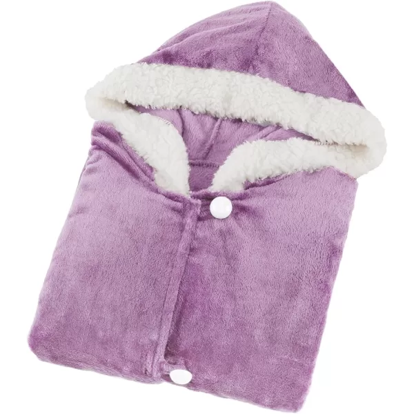 Comfort Spaces Angel Wrap Hooded Wearable Blanket Throw Ultra Soft Giftable Plush To Sherpa Poncho Blanket Wrap With Pockets Cozy and Warm Shawl Gift for Her 58quotx72quot BlushLavender