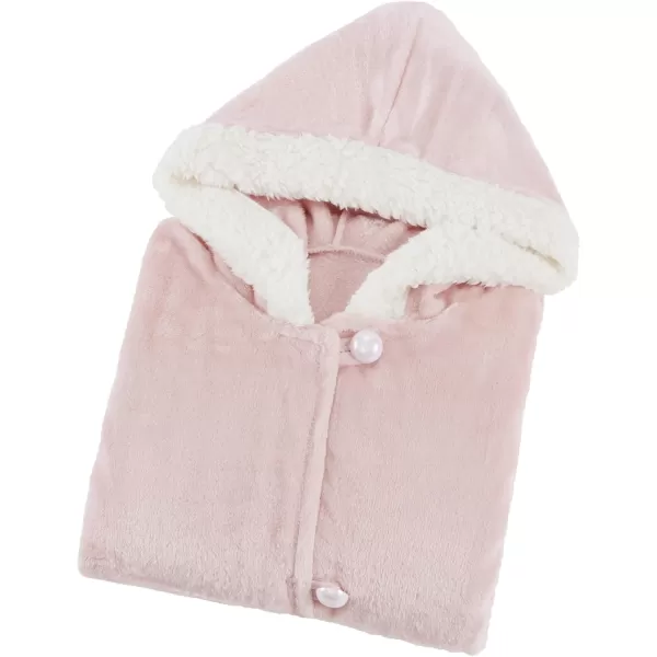Comfort Spaces Angel Wrap Hooded Wearable Blanket Throw Ultra Soft Giftable Plush To Sherpa Poncho Blanket Wrap With Pockets Cozy and Warm Shawl Gift for Her 58quotx72quot TealBlush