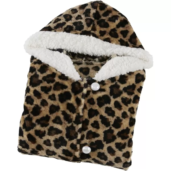 Comfort Spaces Angel Wrap Hooded Wearable Blanket Throw Ultra Soft Giftable Plush To Sherpa Poncho Blanket Wrap With Pockets Cozy and Warm Shawl Gift for Her 58quotx72quot BlushLeopard